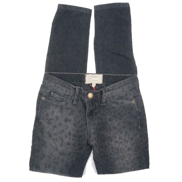 Current/Elliott The Ankle Skinny Corduroy Jeans in Black Leopard Sz 23 NWT $218 - Picture 2 of 9